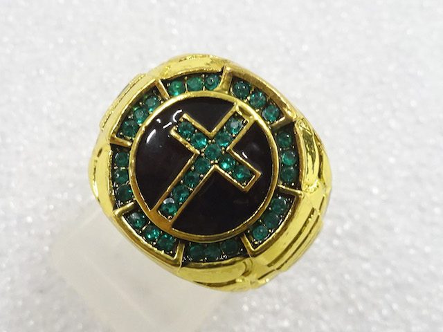 JAPANESE KIMONO / ANTIQUE COLORED STONE RING (SIZE 14)